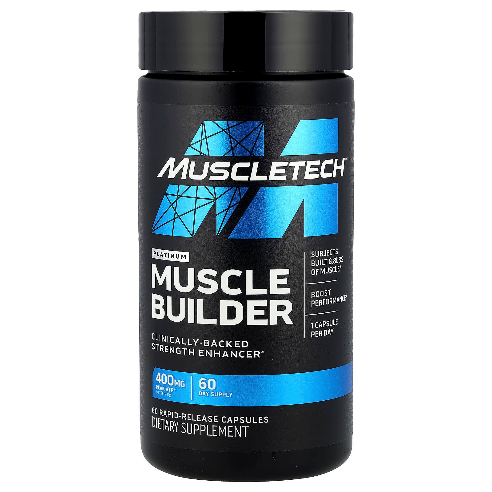 MuscleTech, Platinum Muscle Builder, 400 mg, 60 Cápsulas de Liberação Rápida