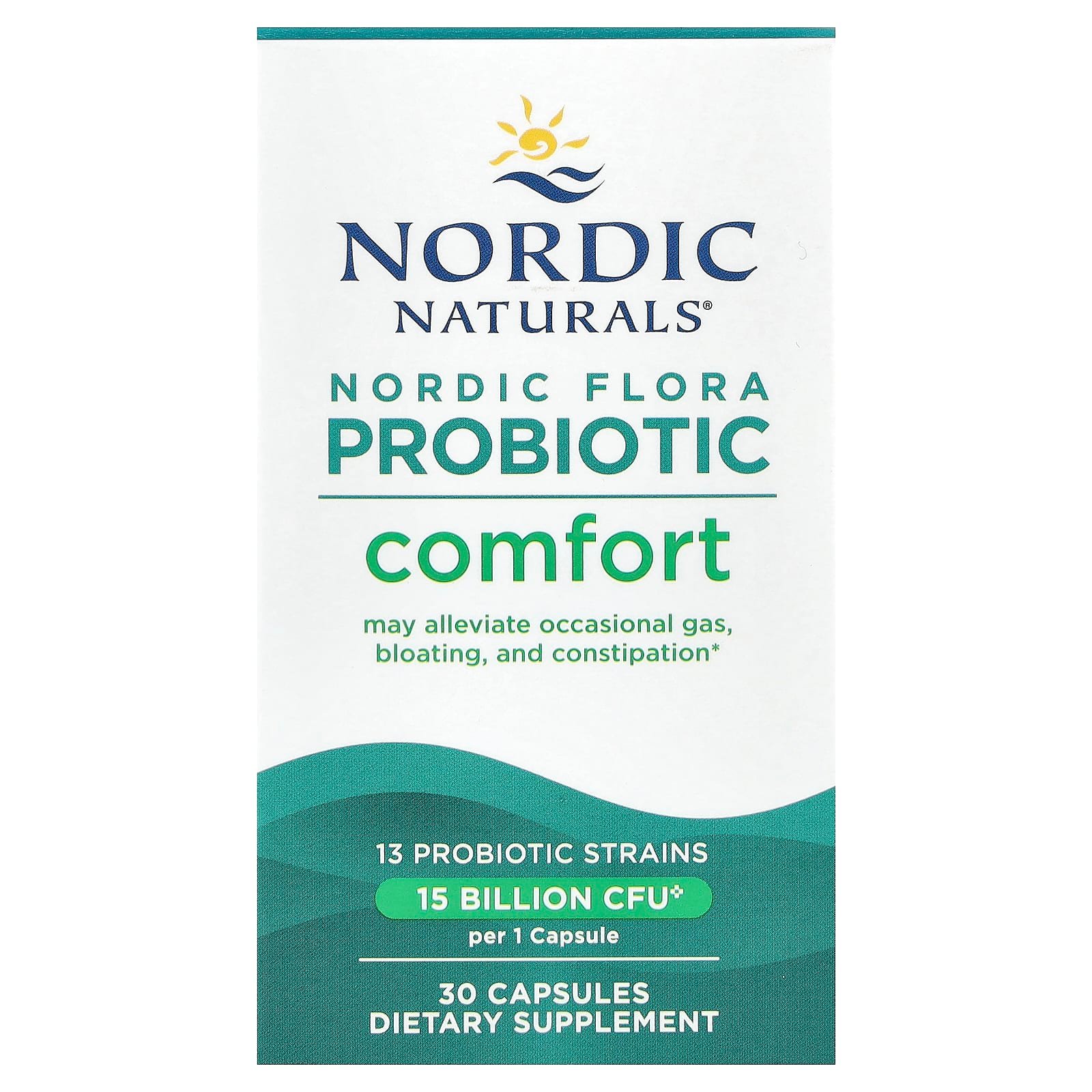 Nordic Naturals, Probiótico da Flora Nórdica, Conforto, 15 Bilhões de UFCs, 30 Cápsulas