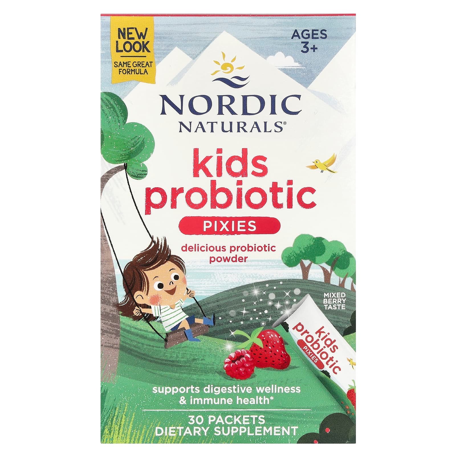 Nordic Naturals, Probióticos para Crianças, Acima de 3 Anos, Mixed Berry, 30 Embalagens, 1 g (0,035 oz) Cada