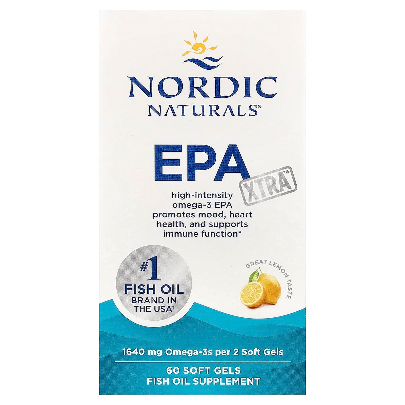 Nordic Naturals, EPA Xtra™, Lemon, 60 Cápsulas Softgel