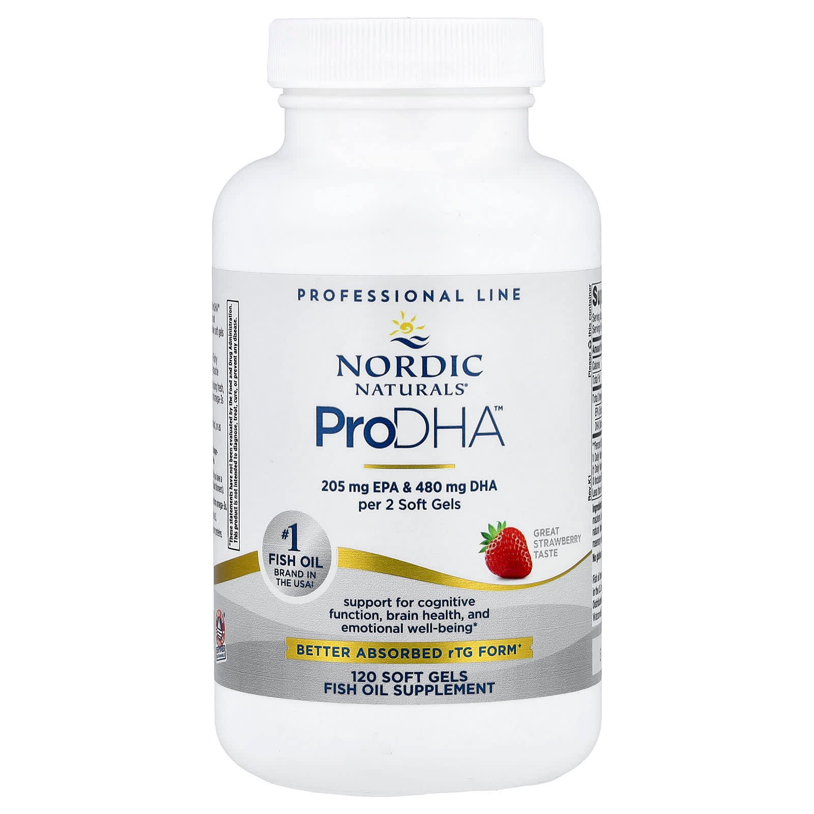 Nordic Naturals, ProDHA™, Strawberry, 120 Cápsulas Softgel (250 mg por Cápsula Softgel)