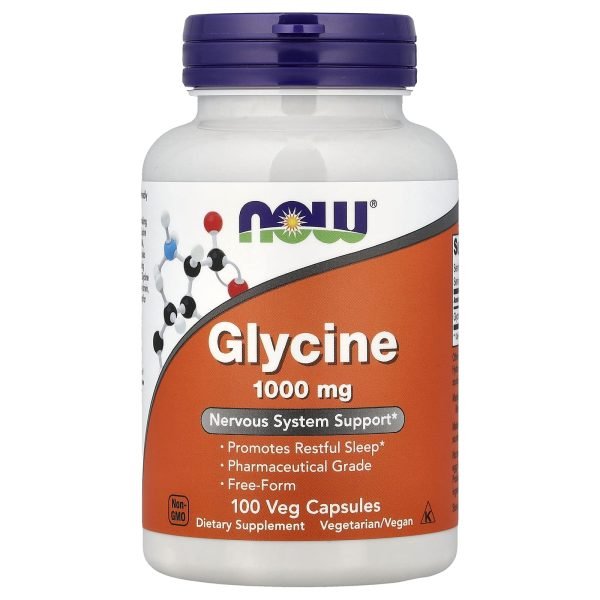NOW Foods, Glicina, 100 Cápsulas Vegetais (1.000 mg por Cápsula)