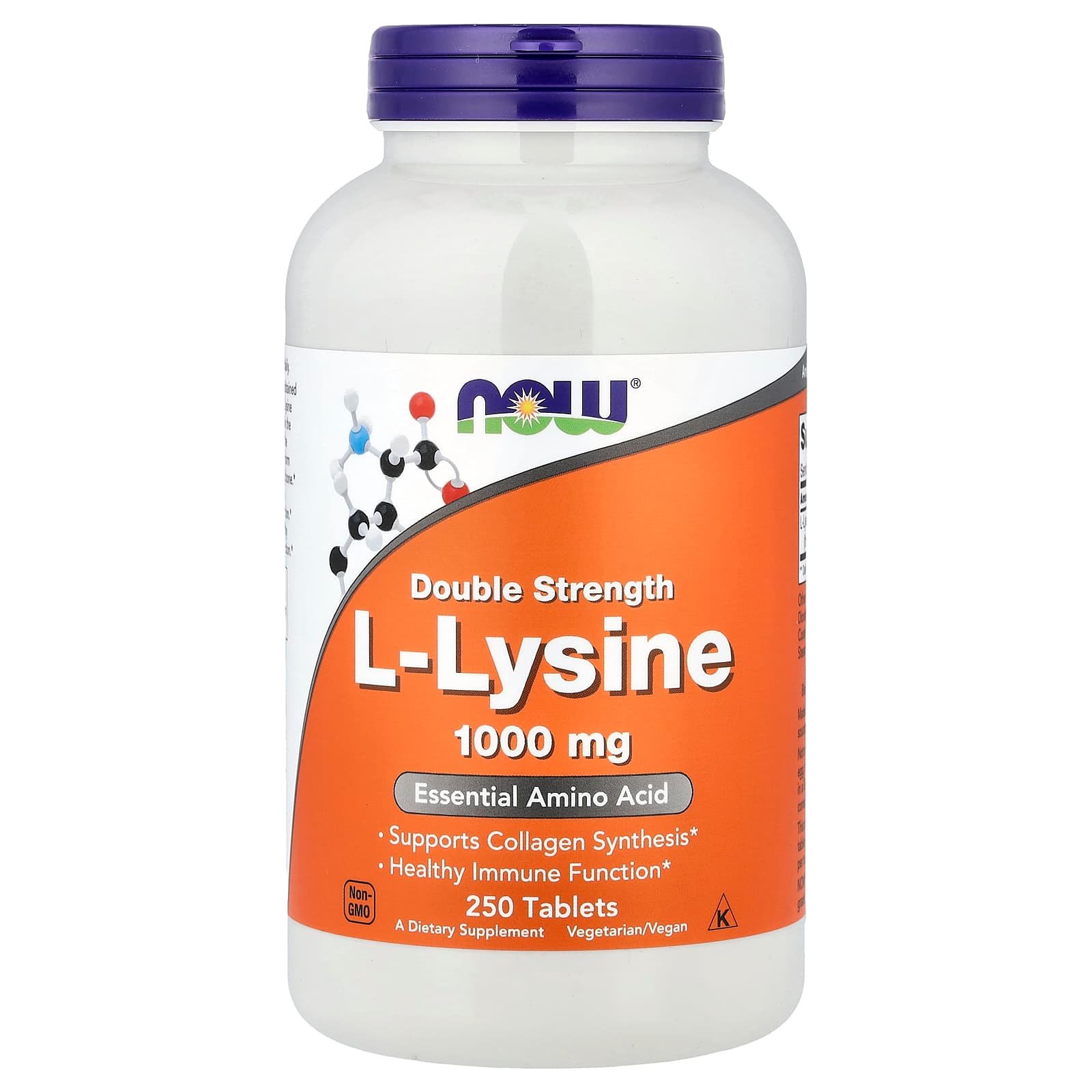 NOW Foods, L-Lisina, 1.000 mg, 250 Comprimidos