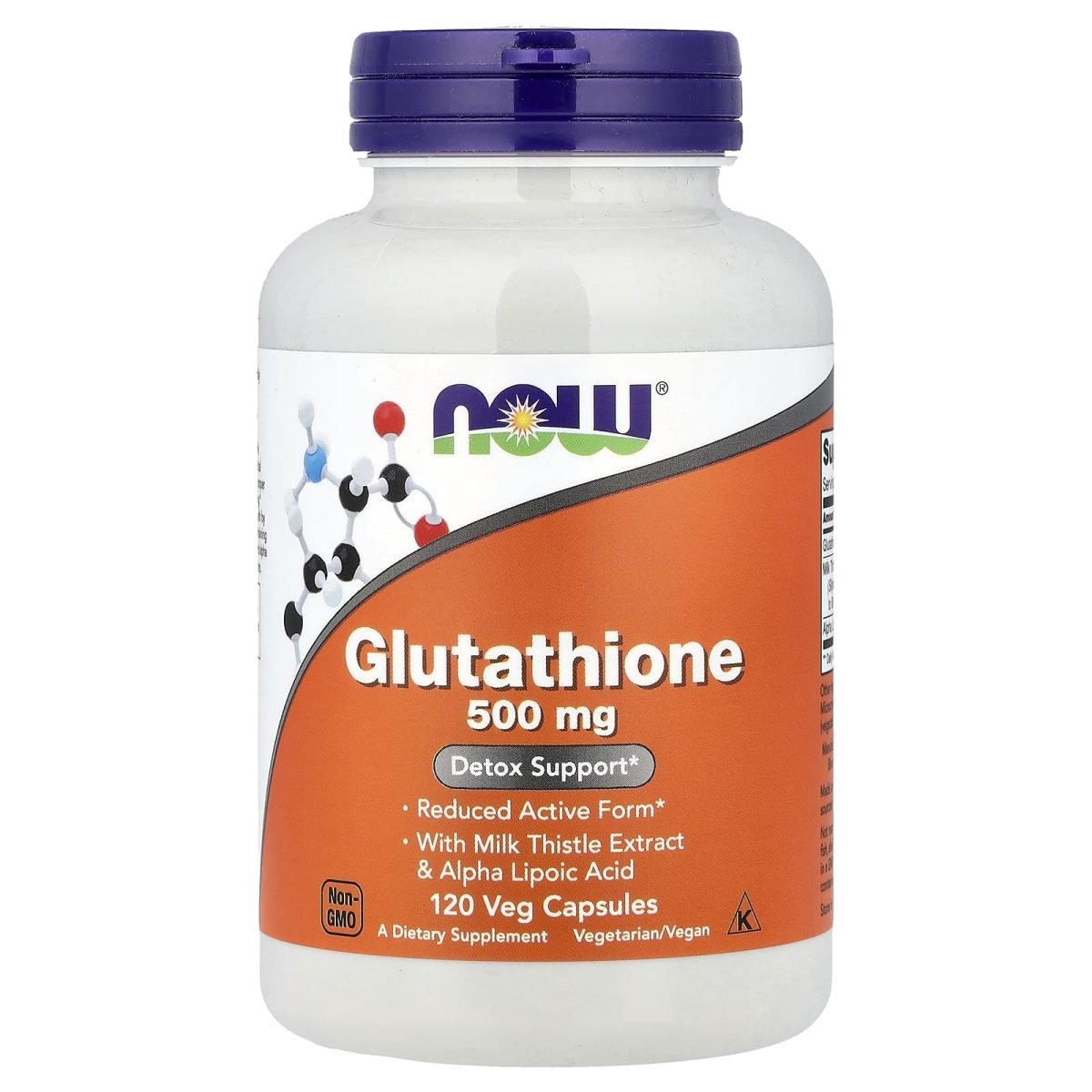 NOW Foods, Glutationa, 500 mg, 120 Cápsulas Vegetais