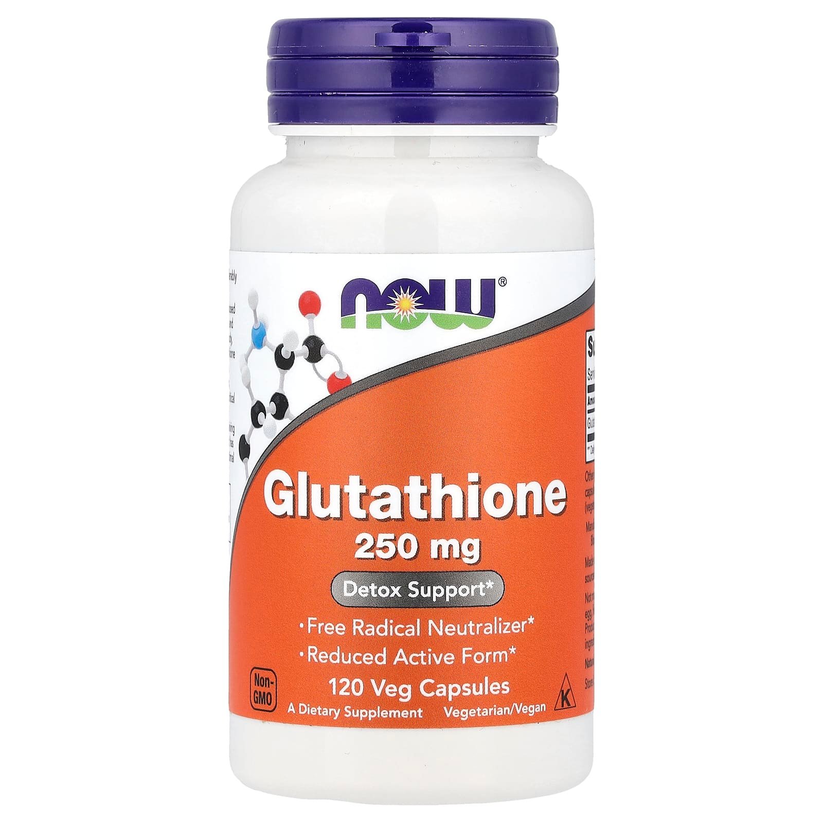NOW Foods, Glutationa, 250 mg, 120 Cápsulas Vegetais