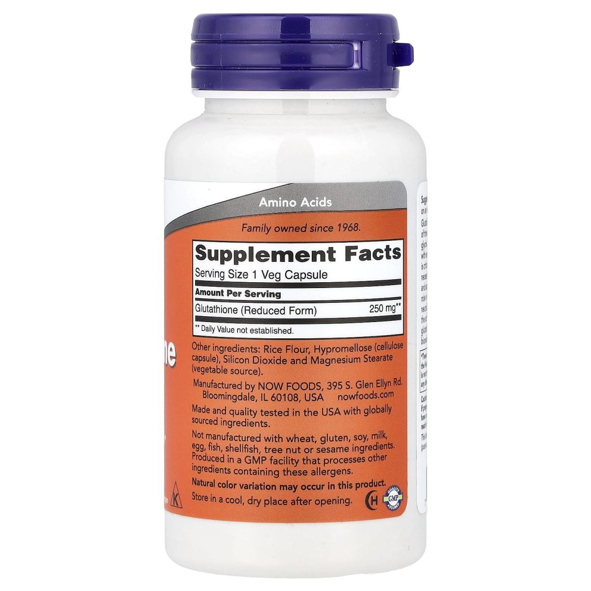 NOW Foods, Glutationa, 250 mg, 120 Cápsulas Vegetais, foto 2