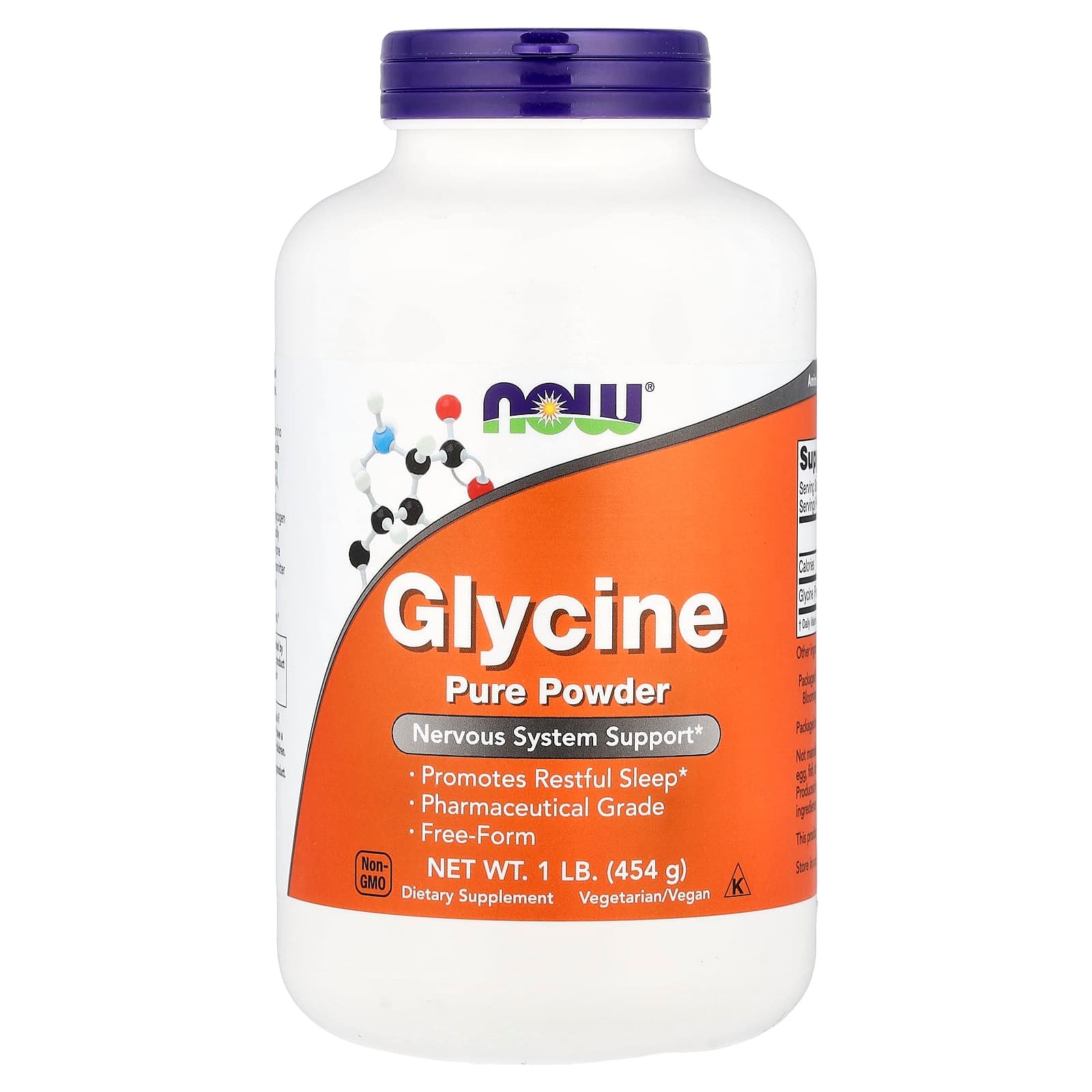 NOW Foods, Glicina, Pó Puro, 1 lb (454 g)