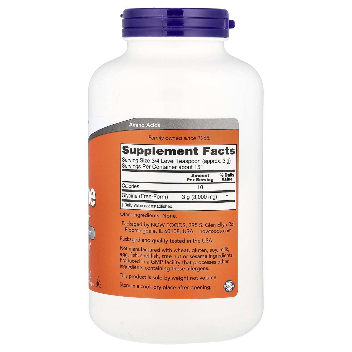 NOW Foods, Glicina, Pó Puro, 1 lb (454 g), foto 2