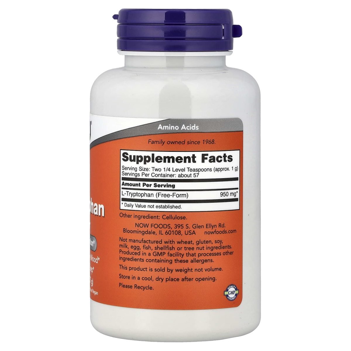 NOW Foods, L-Tryptophan Powder, 2 oz (57 g), foto 2