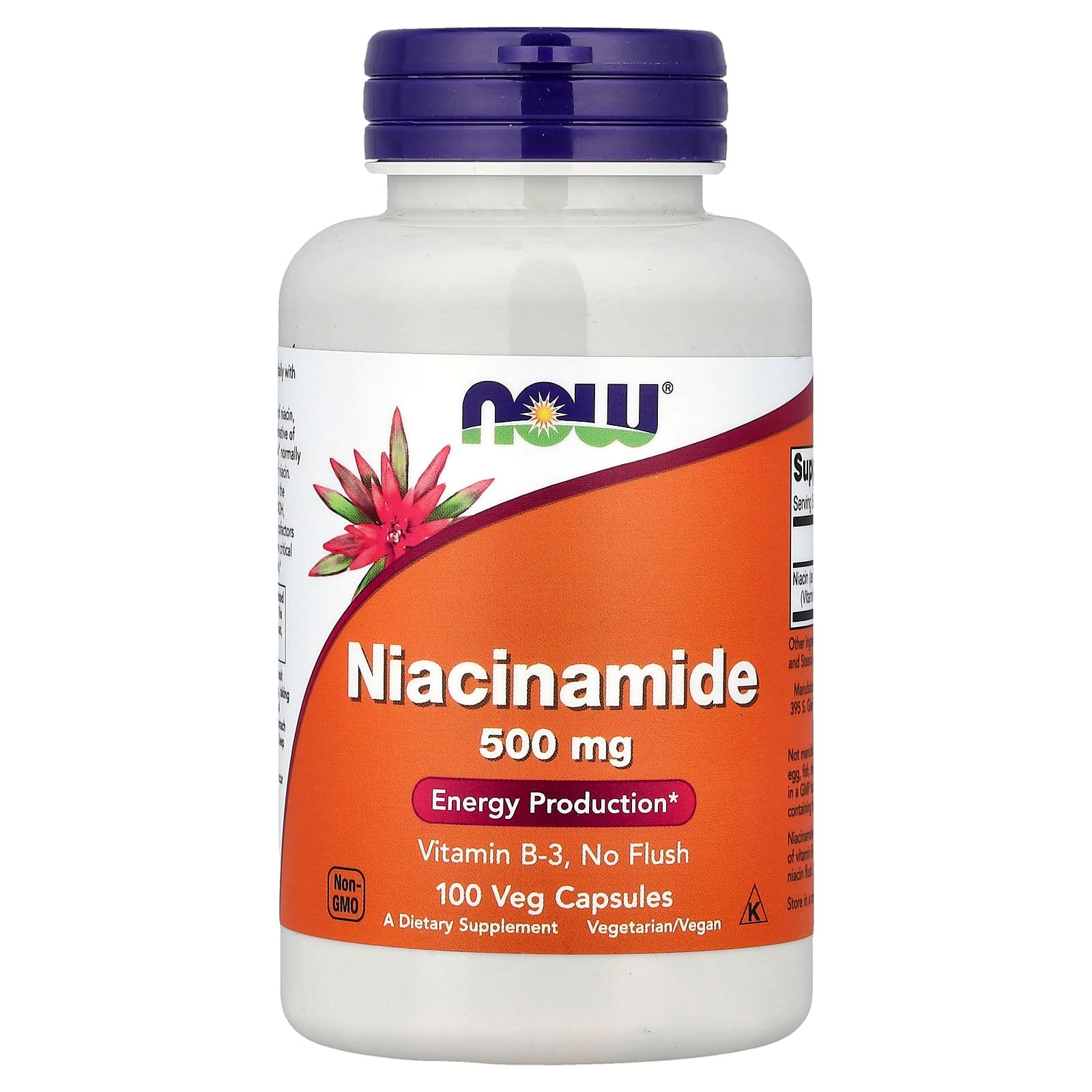 NOW Foods, Niacinamida, 500 mg, 100 Cápsulas Vegetais