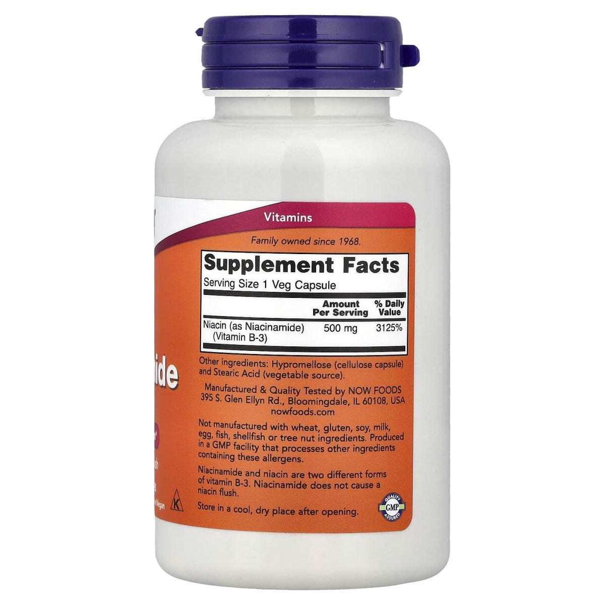 NOW Foods, Niacinamida, 500 mg, 100 Cápsulas Vegetais, foto 2