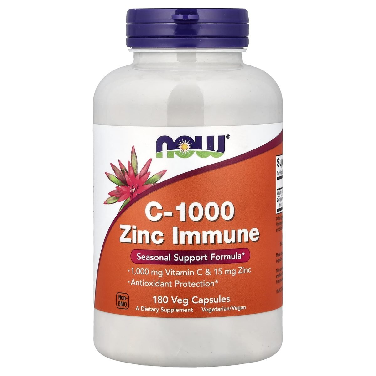 NOW Foods, C-1000 Zinc Immune, 180 Cápsulas Vegetais