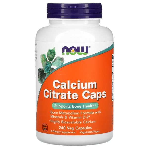 NOW Foods, Cápsulas de Citrato de Cálcio, 240 Cápsulas Vegetais