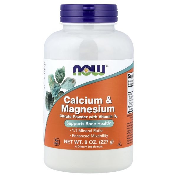 NOW Foods, Cálcio e Magnésio com Vitamina D3, 227 g (8 oz)