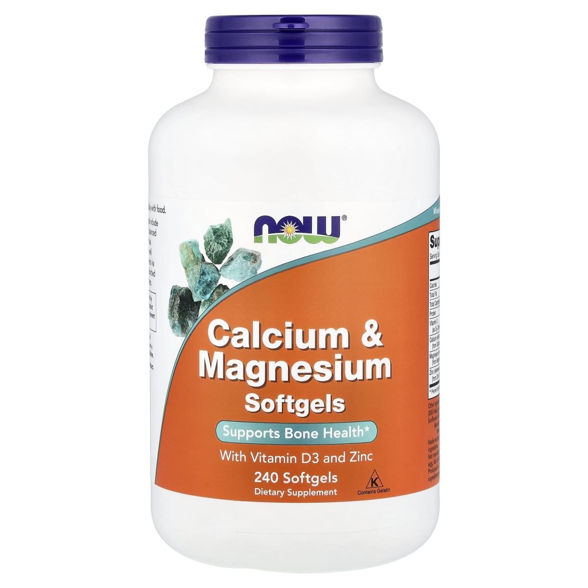 NOW Foods, Cálcio e Magnésio com Vitamina D-3 e Zinco, 240 Cápsulas Softgel