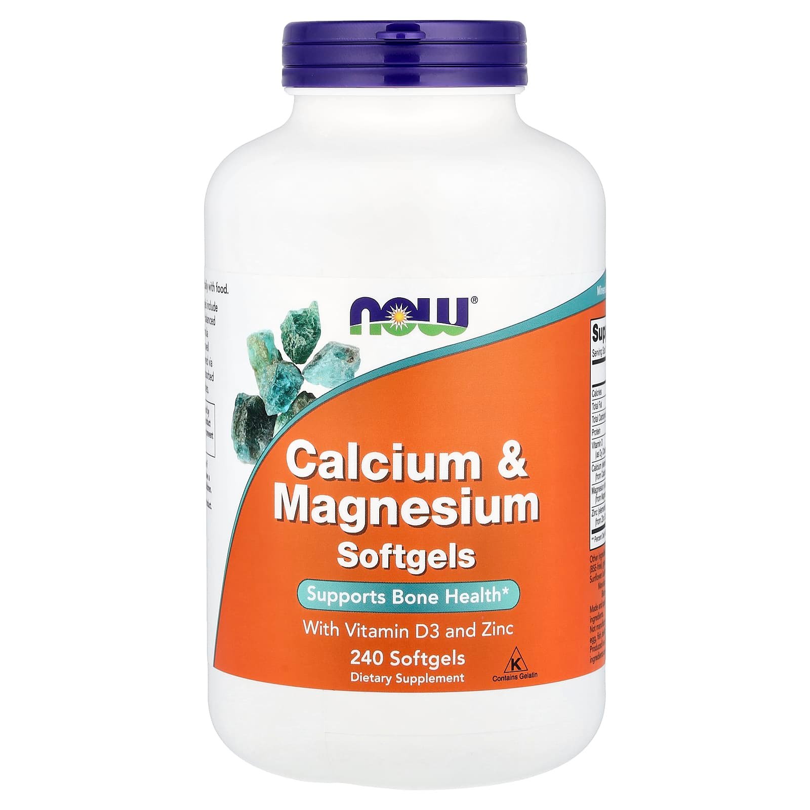 NOW Foods, Cálcio e Magnésio com Vitamina D-3 e Zinco, 240 Cápsulas Softgel