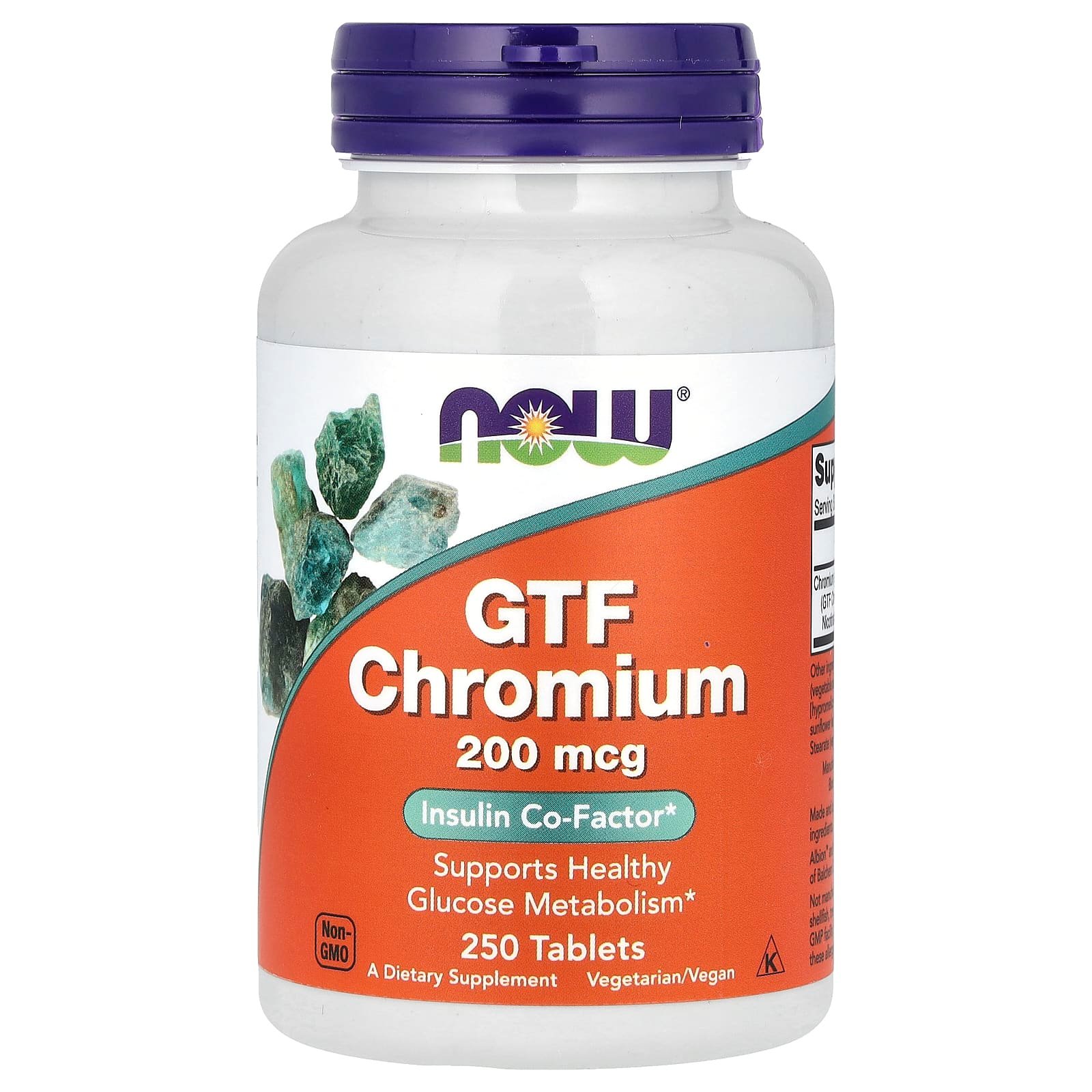 NOW Foods, GTF Cromo, 200 mcg, 250 Comprimidos