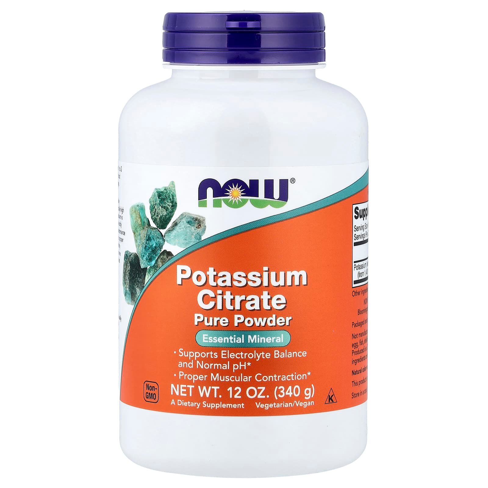 NOW Foods, Citrato de Potássio, Puro em Pó, 340 g (12 oz)
