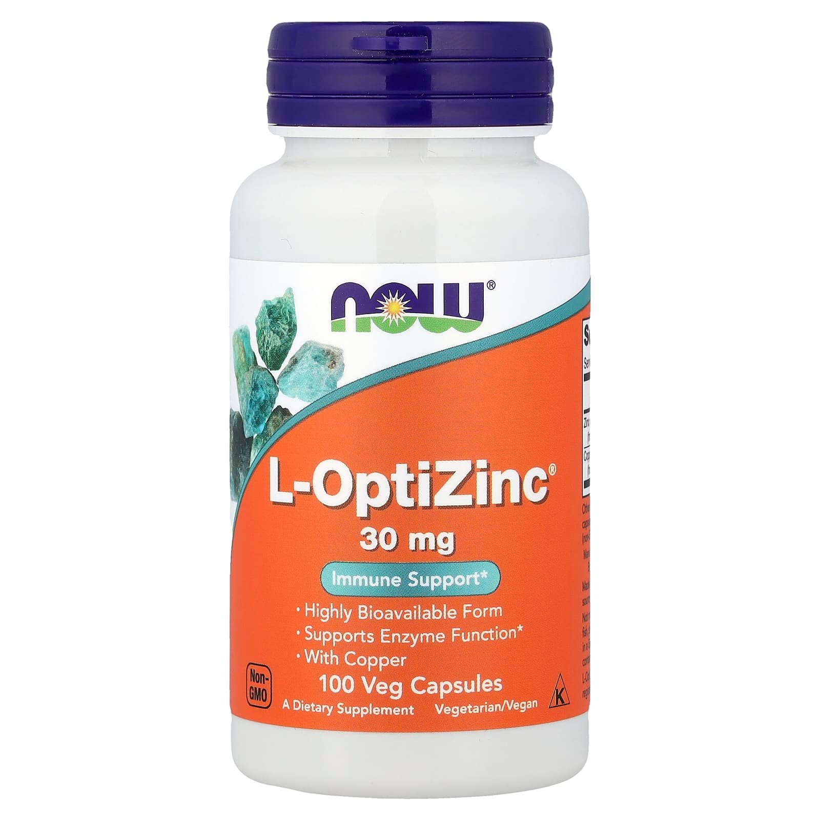 NOW Foods, L-OptiZinc®, 100 Cápsulas Vegetais