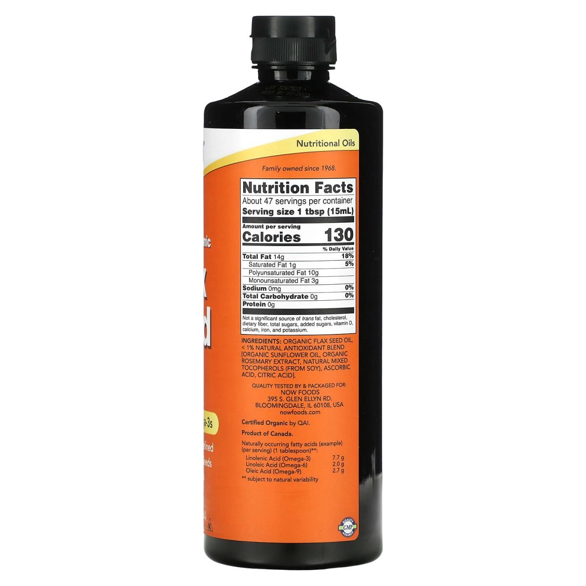 NOW Foods, Óleo de semente de linhaça orgânica certificada, 24 fl oz (710 ml), foto 2