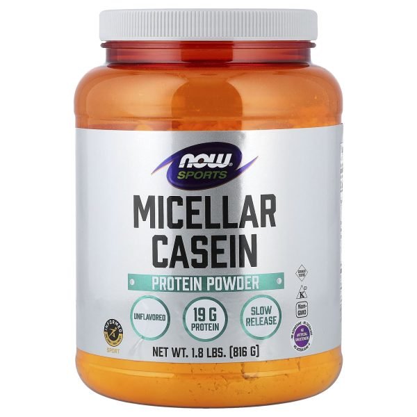 NOW Foods, Sports, Caseína Micelar, Instantânea, Unflavored, 816 g (1,8 lbs)