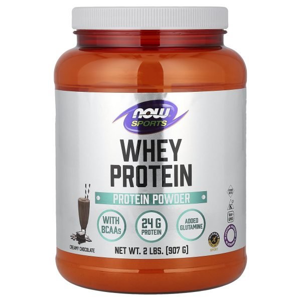 NOW Foods, Sports, Whey Protein em Pó, Creamy Chocolate, 907 g (2 lb)