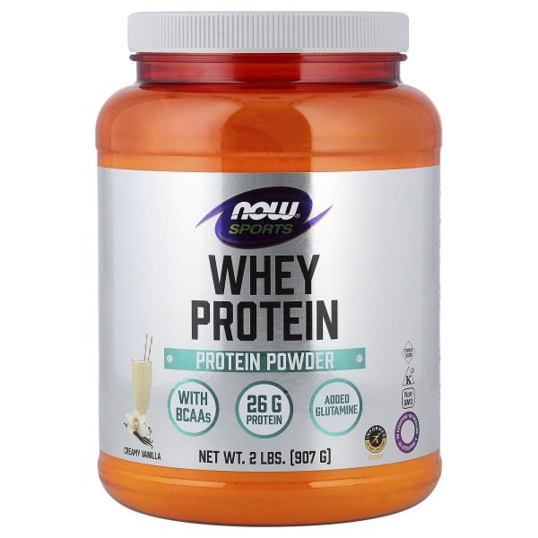 NOW Foods, Sports, Whey Protein em Pó, Creamy Vanilla, 907 g (2 lb)