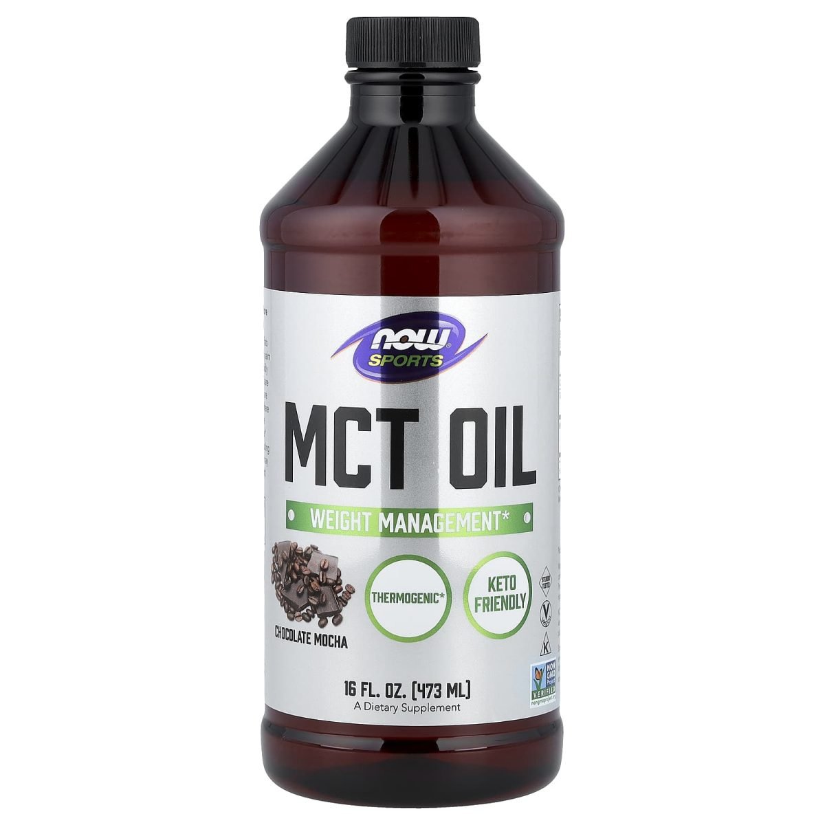NOW Foods, Sports, MCT Oil, Chocolate Mocha, 16 fl oz (473 ml)