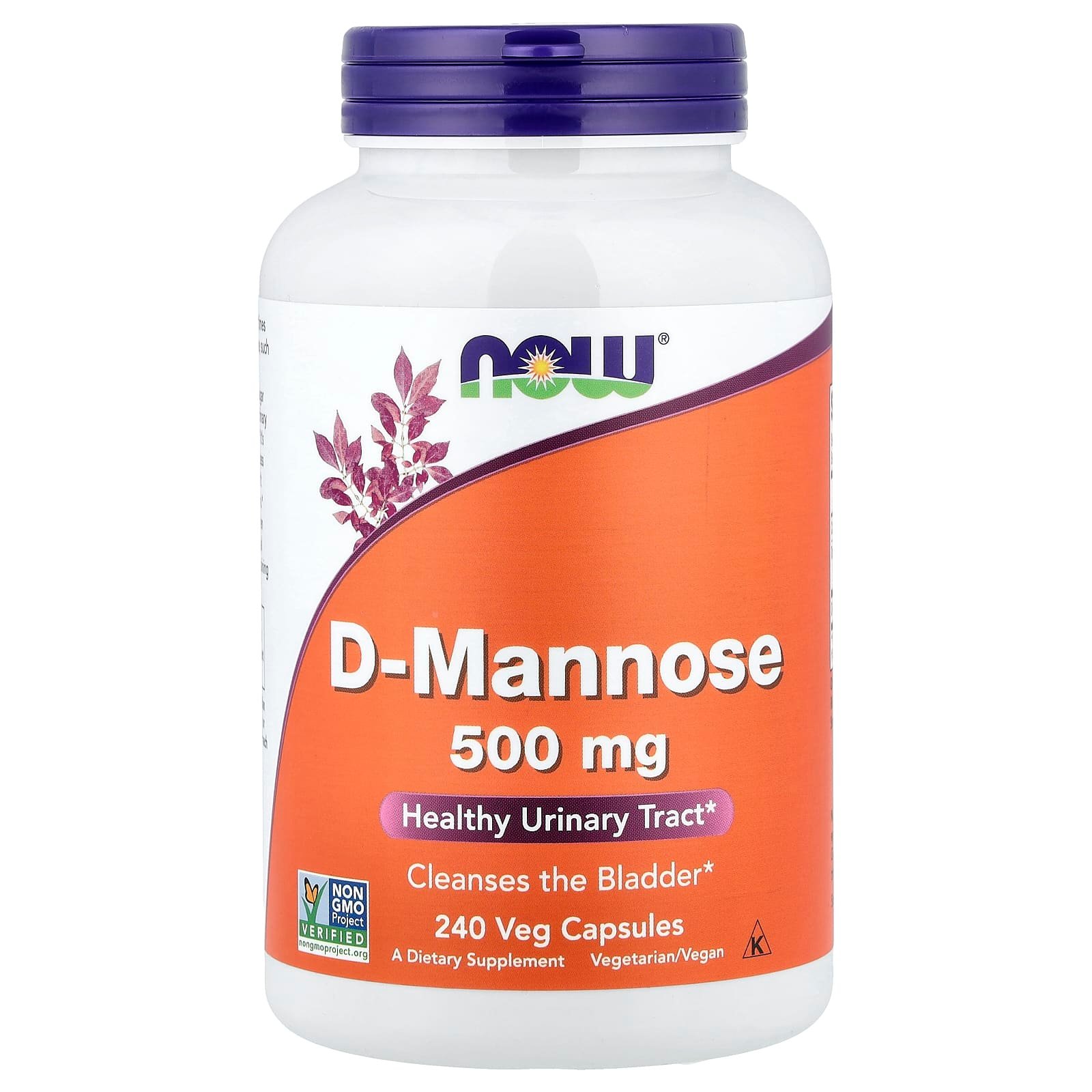 NOW Foods, Dextromanose, 500 mg, 240 Cápsulas Vegetais
