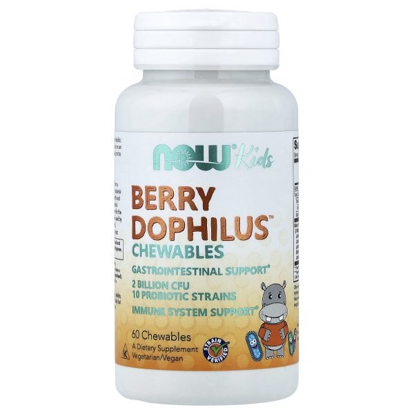 NOW Foods, Kids, Berry Dophilus™, 60 Cápsulas Mastigáveis