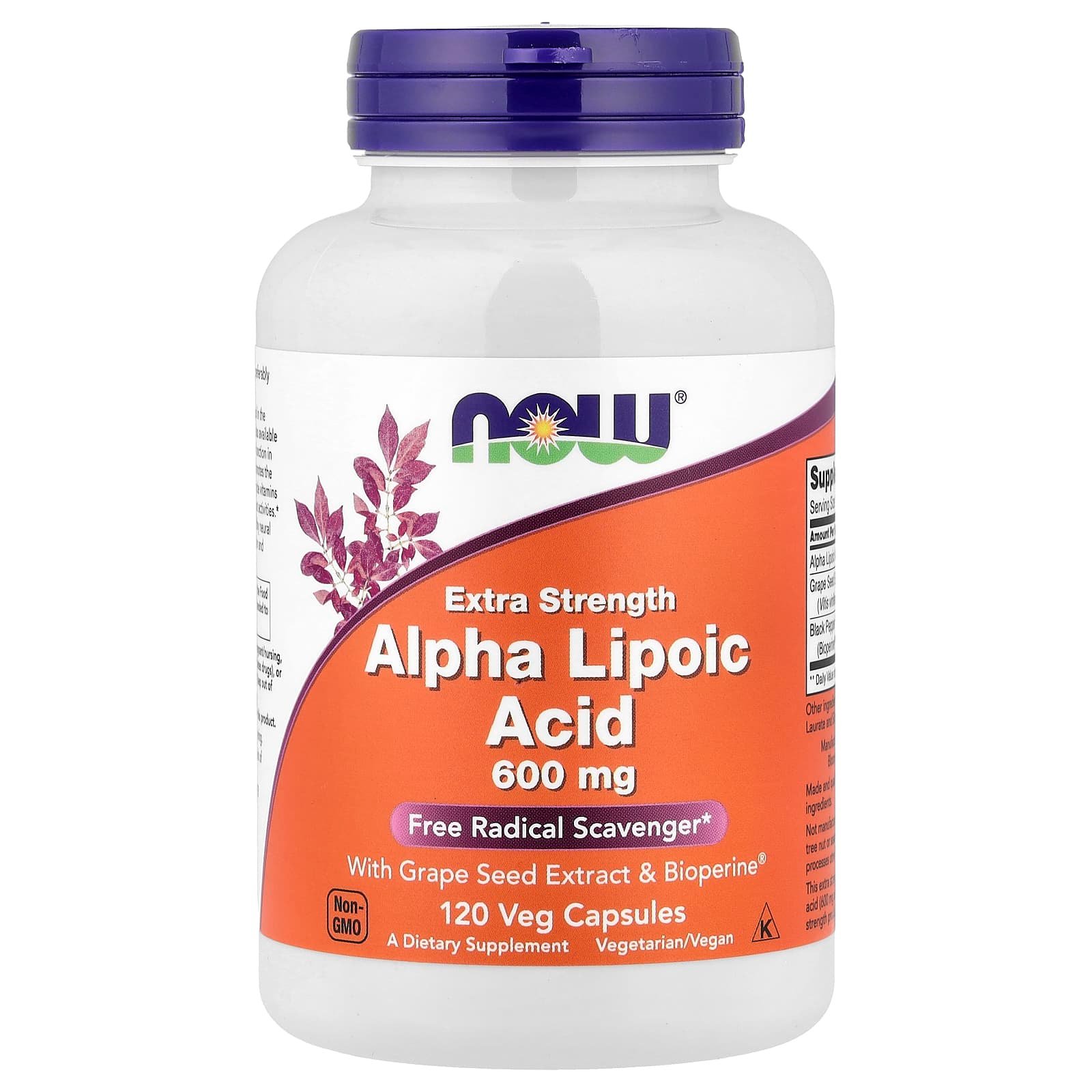 NOW Foods, Ácido Tióctico, 600 mg, 120 Cápsulas Vegetais
