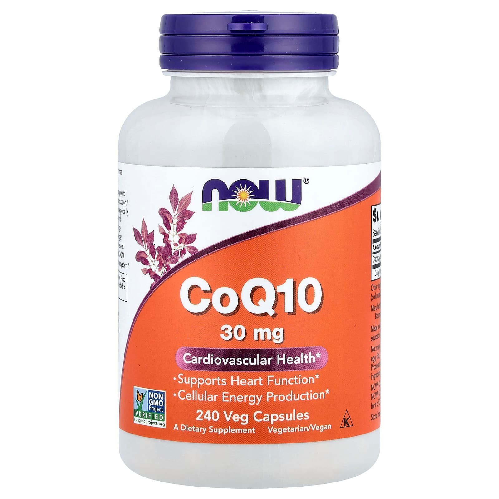 NOW Foods, CoQ10, 30 mg, 240 Cápsulas Vegetais