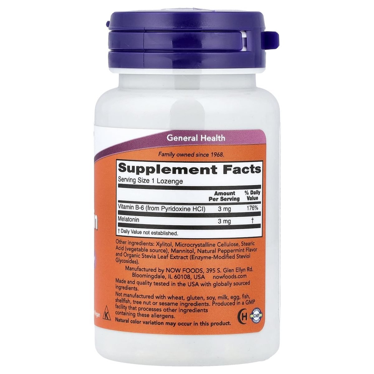 NOW Foods, Melatonin, 180 Lozenges, foto 2