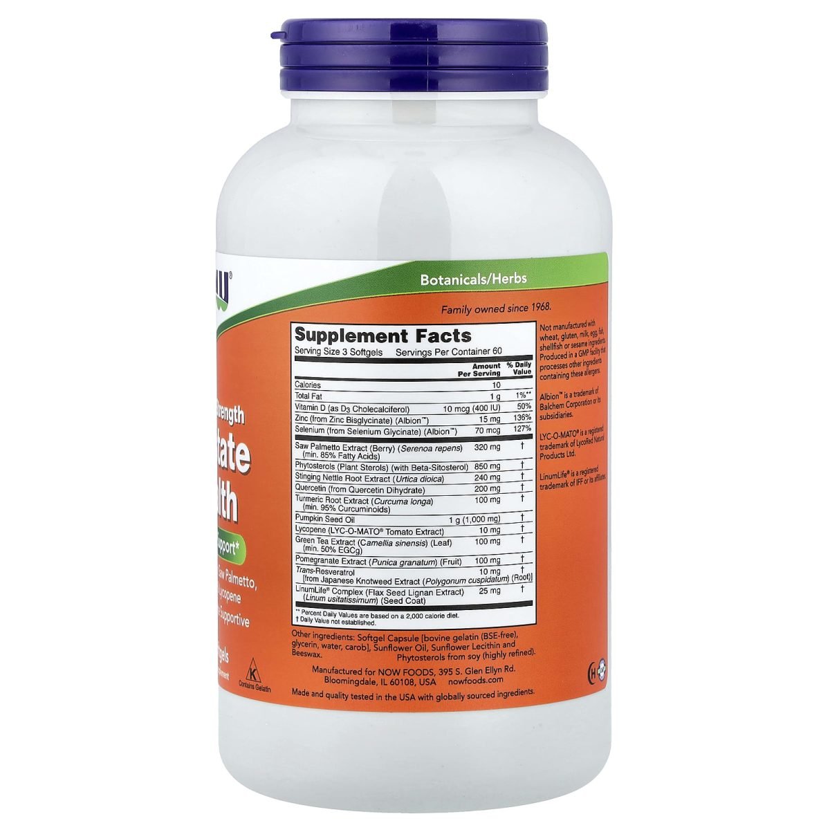 NOW Foods, Prostate Health, Clinical Strength, 180 Softgels, foto 2