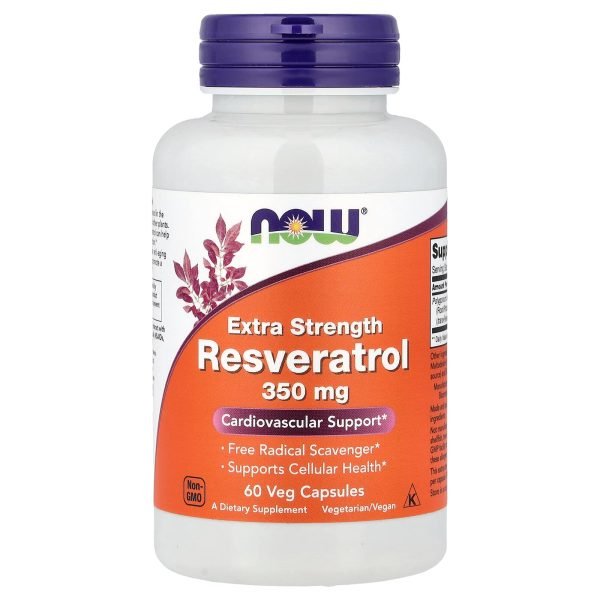 NOW Foods, Resveratrol, 350 mg, 60 Cápsulas Vegetais