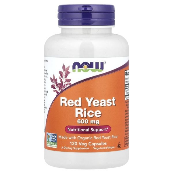 NOW Foods, Levedura de Arroz Vermelho, 600 mg, 120 Cápsulas Vegetais