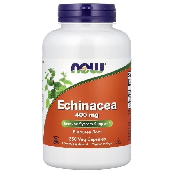 NOW Foods, Echinacea, 250 Cápsulas Vegetais (400 mg por Cápsula)