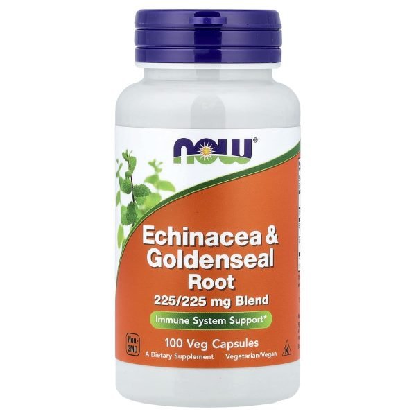 NOW Foods, Raiz de Echinacea e Hidraste, 100 Cápsulas Vegetais