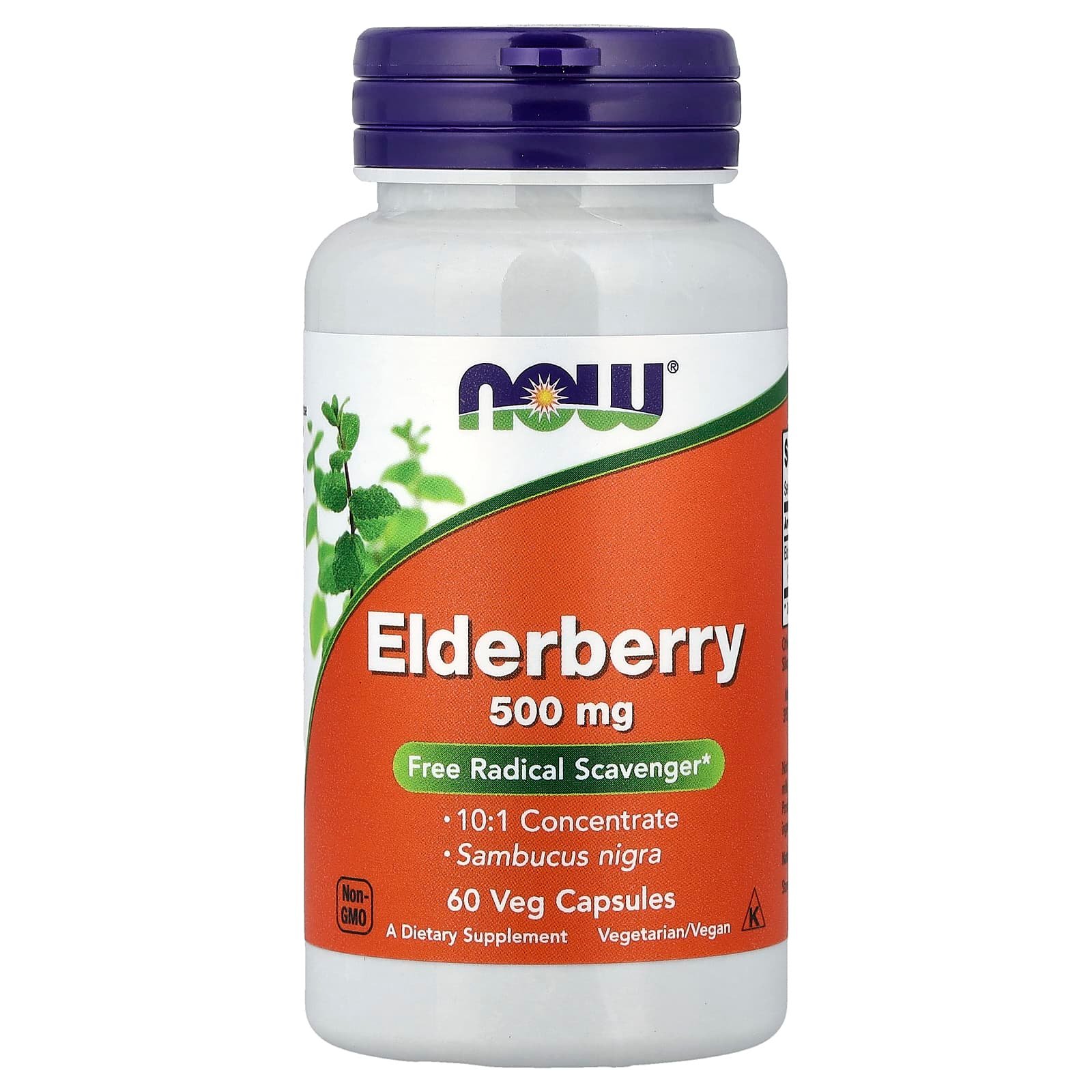 NOW Foods, Sabugueiro, 500 mg, 60 Cápsulas Vegetais