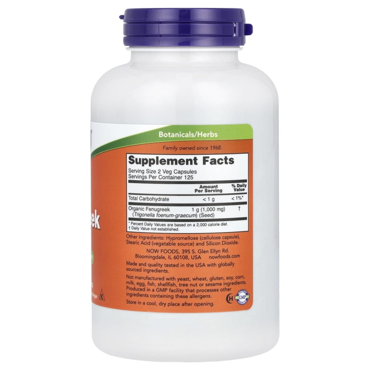 NOW Foods, Fenugreek, 500 mg, 250 Veg Capsules, foto 2