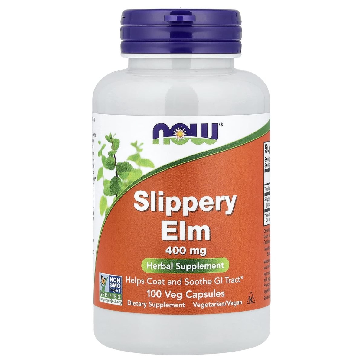 NOW Foods, Olmo-escorregadio, 400 mg, 100 Cápsulas Vegetais