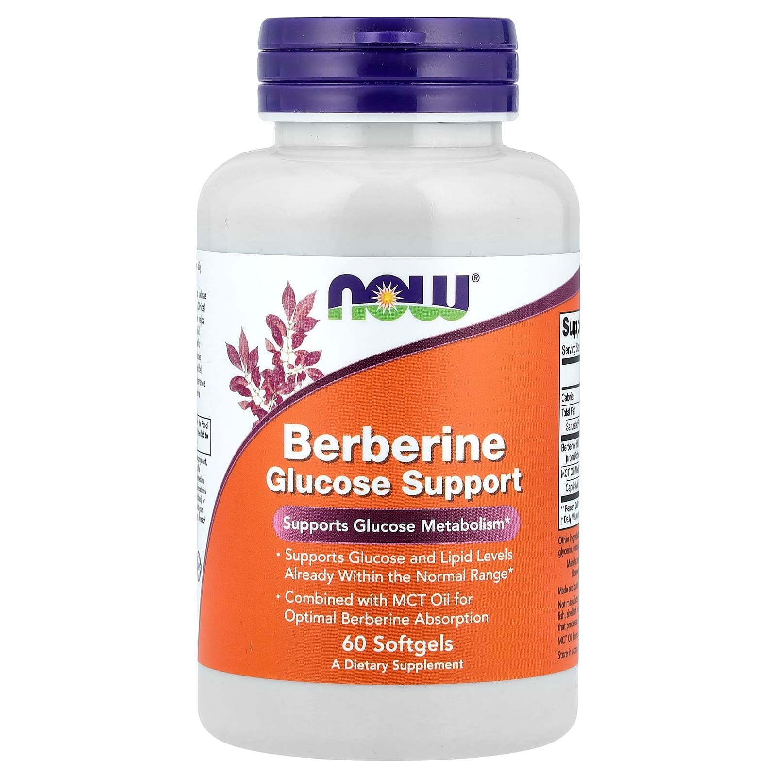 NOW Foods, Suporte de Glicose Berberina, 60 Cápsulas Softgel