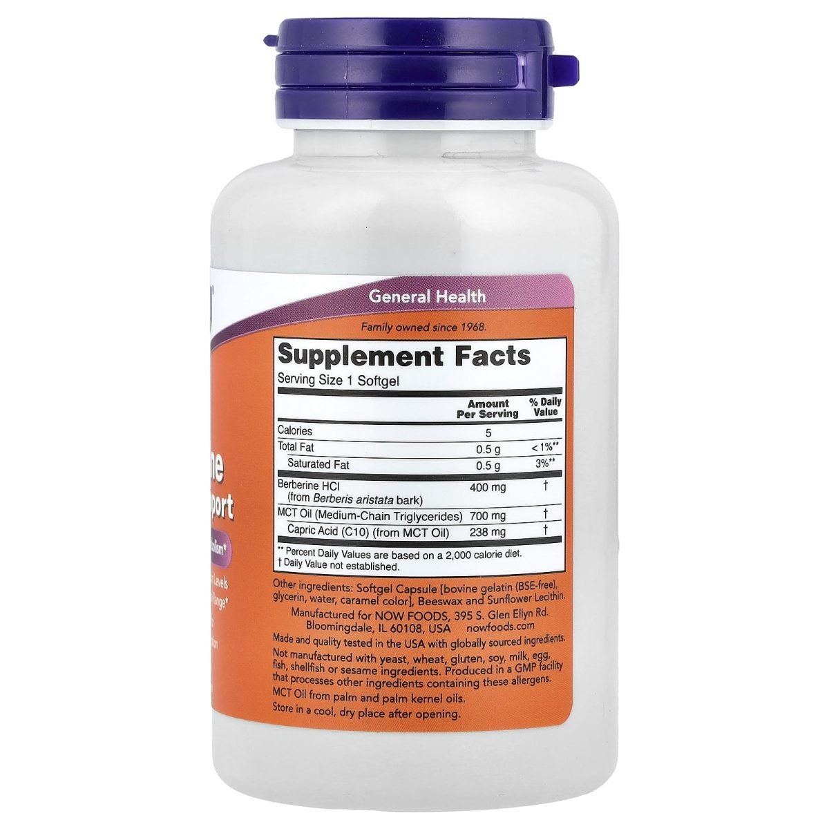 NOW Foods, Suporte de Glicose Berberina, 60 Cápsulas Softgel, foto 2