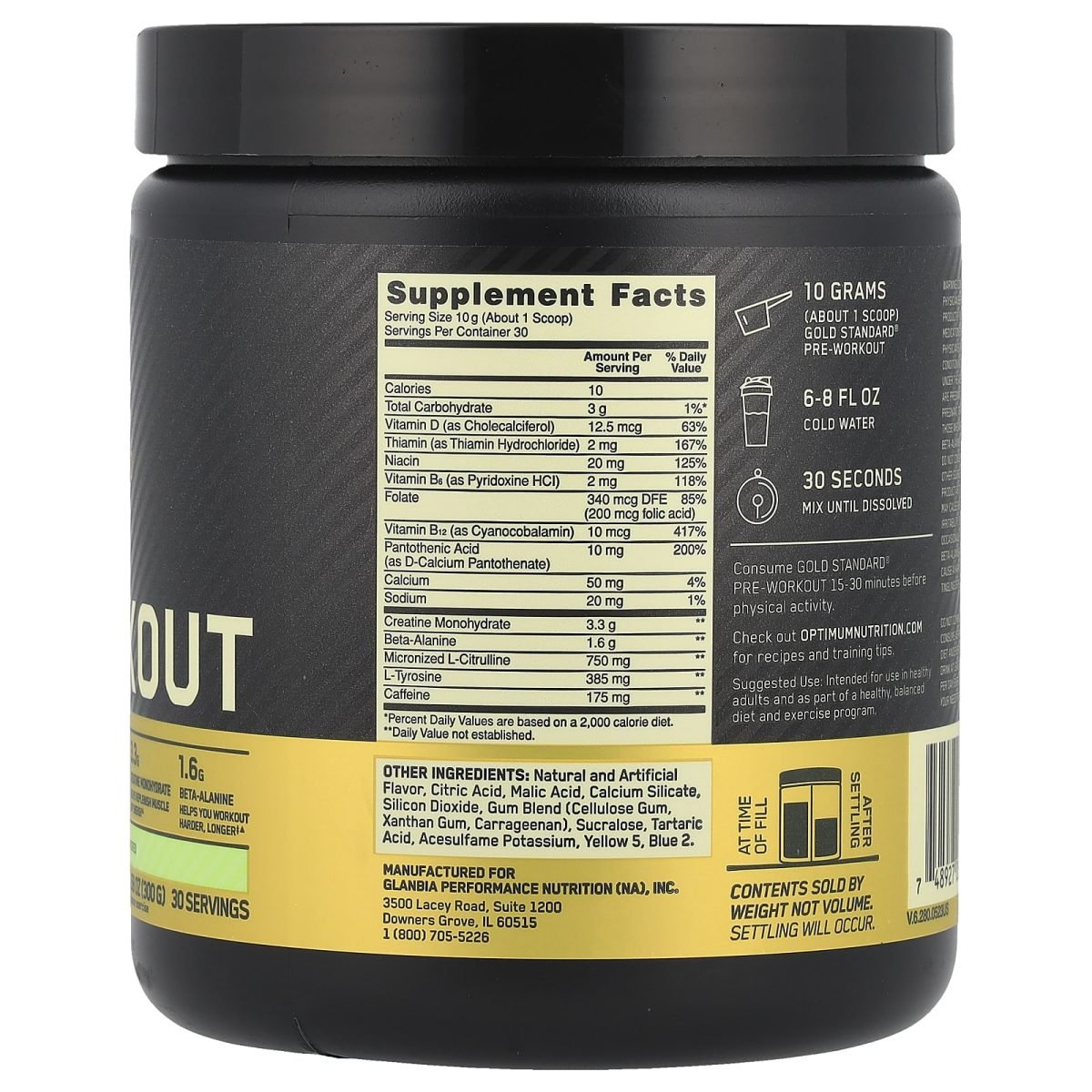 Optimum Nutrition, Gold Standard® Pre-Workout, Green Apple, 10.58 oz (300 g), foto 2