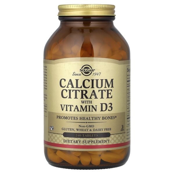Solgar, Citrato de Cálcio com Vitamina D3, 240 Comprimidos