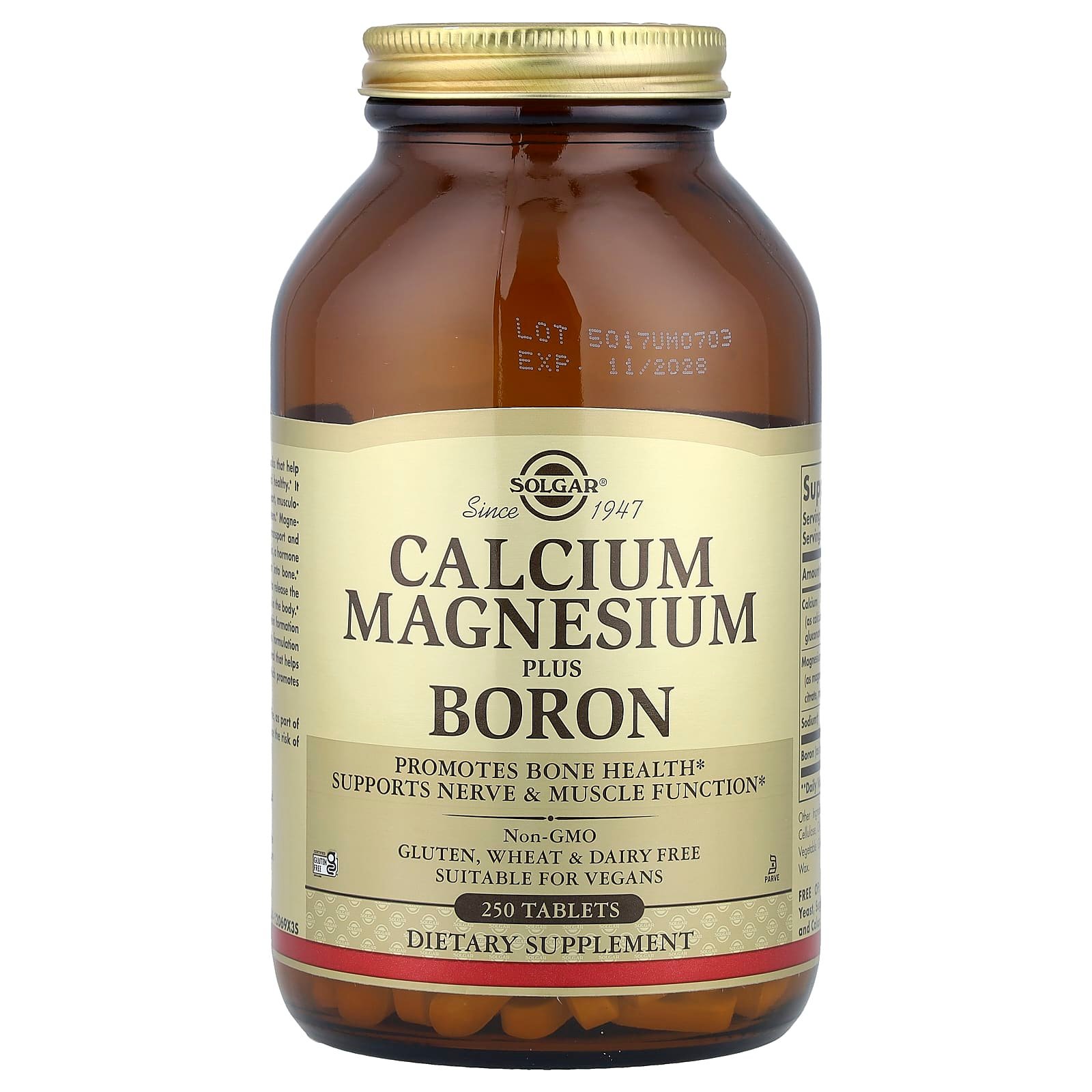 Solgar, Calcium Magnesium Plus Boron, 250 Tablets