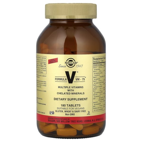Solgar, Formula V®,VM-75®, 180 Comprimidos