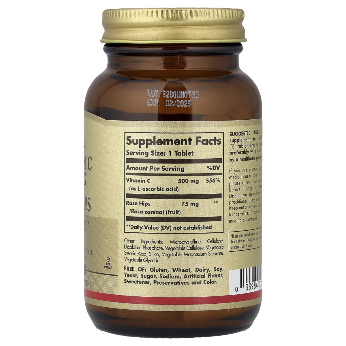Solgar, Vitamin C with Rose Hips, 100 Tablets, foto 2