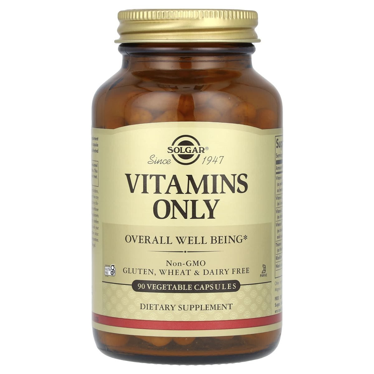 Solgar, Apenas Vitaminas, 90 Cápsulas Vegetais