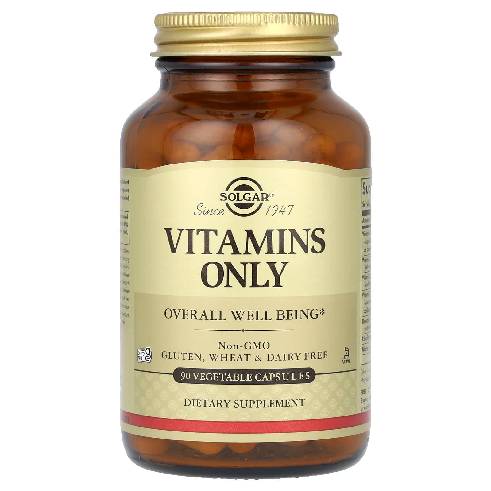 Solgar, Apenas Vitaminas, 90 Cápsulas Vegetais